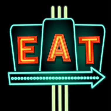 Late night retro Diner Eat neon sign